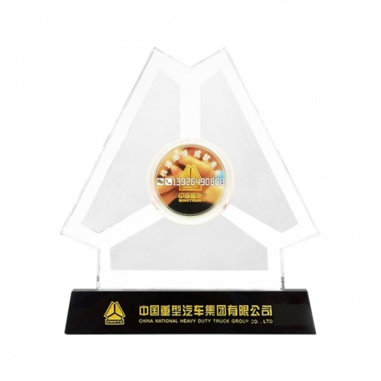 高端纯金银BI水晶奖杯荣誉赛事活动嘉奖学校职工周年纪念定制